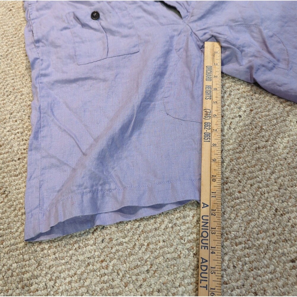 Ganesh Linen Shorts Mens 38 Purple Pockets Utility Summer Beach Resort - Picture 2 of 7